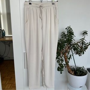 MELLODAY Cream Drawstring Track Pants, NWOT